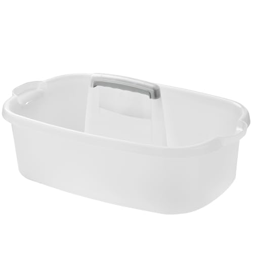 ALINK Plastic Cleaning Storage Caddy with Handle, Large Shower Caddy Basket Organizer for Dorm, Bathroom, Tool, Garden, Kitchen, Cleaning Supplies - Clear - color: Clear