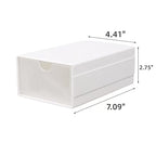 Feadily（4 Pack Plastic Desktop Storage Box with Clear Drawers, Can Be Freely Spliced and Combined, Small Parts Organizer, White