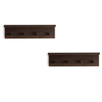 Entrance Coat Rack ，Coat Hooks, Wall-Mounted Wooden Hook Rack, Wall-Mounted Shelves are Very Suitable (Walnut Color Finish—A-2) - style: Walnut color finish—A-2