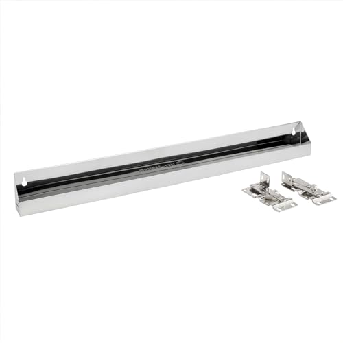 Rev-A-Shelf 28" Slim Tip-Out Sink Tray for Kitchen and Bathroom Base Cabinets, Large Pull Out Stainless Steel Storage Organizer, Silver, 6541-28-52 - size: 28" x 3" x 1.7"
