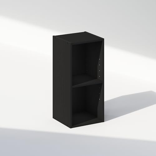 Furinno Reed 2-Tier Closet Organizers and Storage, Closet Organizer, Open Shelf Closet Storage, for Wardrobe, Bedroom, Living Room, 10-Inch Width, Blackwood - color: Blackwood, size: 2-Tier; 9.8" W