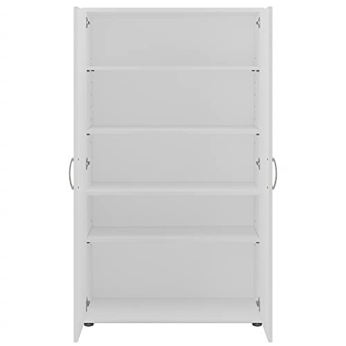 Bush Business Furniture Universal 5 Piece Modular Closet Storage Set with Floor and Wall Cabinets, White, (CLS003WH) - color: White