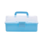 ANGELS CRAFT Clear Plastic Container 3 Layers Organizer Box - Ideal for Beads, Art Supplies, DIY Crafts, Jewelry and Small Items - 11 x 6.7 x 5” - size: 3 Layers - Blue, 11 inch