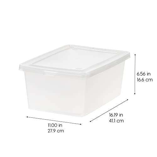 IRIS USA 12-Pack Storage Bins with Lids, 15 Quart, Shoe Boxes Clear Stackable Containers Organize Shoes Closet Shelves, Organization Teacher Tools, Game Storage - BPA-Free Plastic - size: 15 Qt, style: 12 Pack