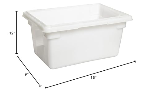 Rubbermaid Commercial Products Food Tote/Box 5-Gallon White Freezer/Dishwasher Safe Food Storage/Organization for Fruits/Vegetables/Grains in Bar/Restaurant/Hotel/Home - color: White, size: 5 Gal, style: Container