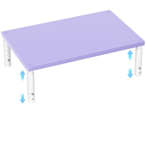 OPNICE Desk Organizers and Accessories, Adjustable Computer Monitor Stand Riser, Laptop Stand, Office Desk Accessories & Workspace Organizers for Women, Purple Wood - color: Purple Wood