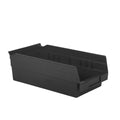 Hudson Exchange 12 x 6 x 4" Plastic Nesting Storage 12” Shelf Bin Container - 15 lb Capacity, Black - color: Black, size: 1 Pack