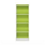 Furinno Luder Bookcase / Book / Storage, 4-Tier, Green/White - color: White/Green, size: 4-Tier, 9.3 x 15.6 x 41.7