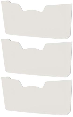 Simple Houseware Single Pocket Wall Mount for Hanging File Holder, 3 Packs, White - color: White, size: 3 Pack