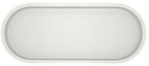 Happitasa Premium 12” x 5” Silicone Vanity Tray | Sink and Surface Organizer with Sturdy Non-Slip Base | Heat Safe, Dishwasher Safe (Light Grey) - color: Light Grey