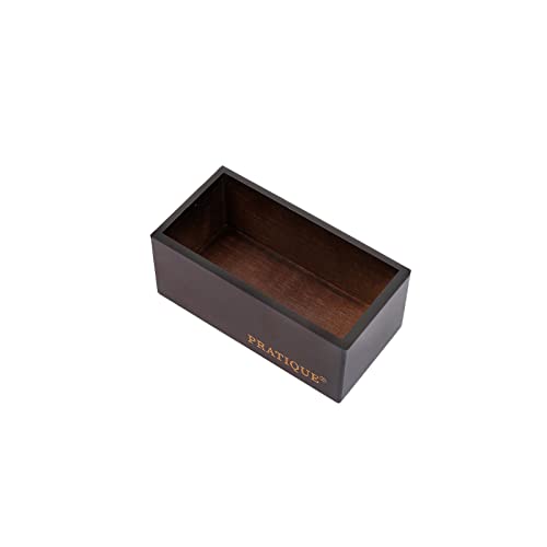 PRATIQUE Bamboo Drawer Organizer - Kitchen Utensil Organizer Silverware Tray Cutlery Holder，Office Desk Supplies and Accessories,5.9 * 3 * 2.6,Nut-brown - color: Nut-brown, size: 5.9*3*2.6 inch