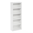 Furinno Rail 5-Tier Open Shelf Bookcase with Classic Style Edges, White - color: White, size: 5-Tier, 10 x 24.6 x 63.5