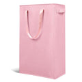 Odonata Slim Laundry Hamper Handles Collapsible Laundry Basket Thin Dirty Clothes Basket Narrow Laundry Bag Foldable Dirty Hamper 45L (Pink) - color: Pink