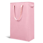 Odonata Slim Laundry Hamper Handles Collapsible Laundry Basket Thin Dirty Clothes Basket Narrow Laundry Bag Foldable Dirty Hamper 45L (Pink) - color: Pink
