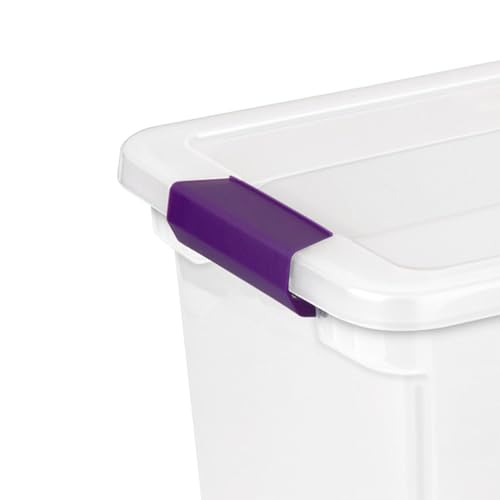 Sterilite 12-Pack 27 Quart ClearView Latch Box, Stackable Organizer Bins with Latching Lids - Clear Plastic Organization Containers for Closet, Bedroom, Shelving Units and Everyday Home Storage - size: 12 Pack, style: 27 Quart