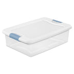 Sterilite 24-Pack Latching Box, Clear Plastic Under Bed Storage Bins with Lids, 32 Quart - Large Stackable Tote Organizer Containers for Closet, Bedroom, Bathroom, and Office Organization - size: 32 Quart, style: 24 Pack