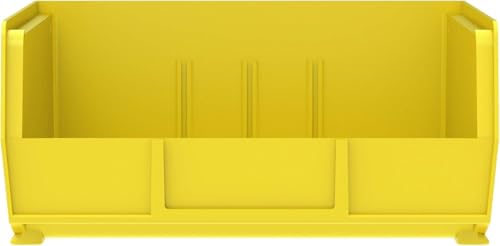 Akro-Mils 30235 AkroBins Plastic Storage Bins, Space-Saving Stackable Bins for Garage, Pantry, Craft Organization, 11" x 11" x 5", Yellow, 6-Pack - color: Yellow