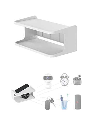 Bedside Shelf Accessories Organizer for Bedroom Bedside Wall Organizer Universal Bedside Shelf Wall Mount for Glasses/Remote/Earphone/Cell Phone and More (White) - color: White