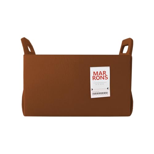 Collapsible Felt BROWN Storage Bin Medium 11"x7.1"x7.1" – Foldable Basket with Handles for Closet, Toy Storage, Laundry Room Organization, Decorative Storage Bins for Shelves, Cube Storage - color: BROWN, size: MEDIUM