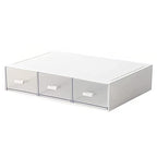 Desk Organizer-Stackable Storage Drawers, Plastic Compact Desk Storage Box Perfect for Collection Small Item/Cosmetic Office Organizer - 3 drawers (White) - size: 9*6.5*2inch - 3 Compartment