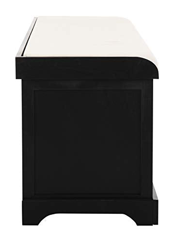 Safavieh American Homes Collection Lonan Grey and White Wicker Storage Bench - color: Black