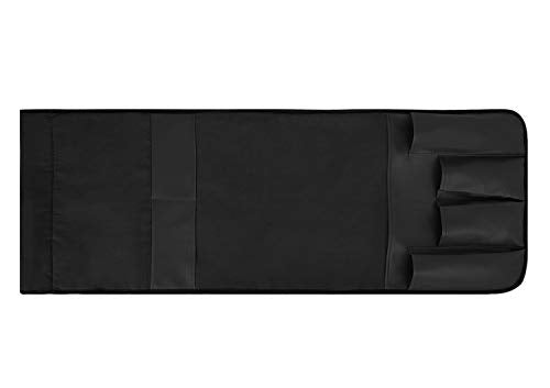 Luxury Leather Sofa Armrest Organizer, Non-slip Couch Sofa Chair Caddy with 5 Pockets for Phone, Book, Magazines, Tablet, Remote Control Holder Recliner Couch Tidy Hanging Storage Bag Arm Chair Tray - color: Black, Luxury Leather
