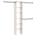 ClosetMaid SuiteSymphony Wood Closet Organizer Kit with Tower, (3) Hang Rods, (5) Shelves (2-Adjustable), Fits Spaces 4-9 ft. Wide, White Timber