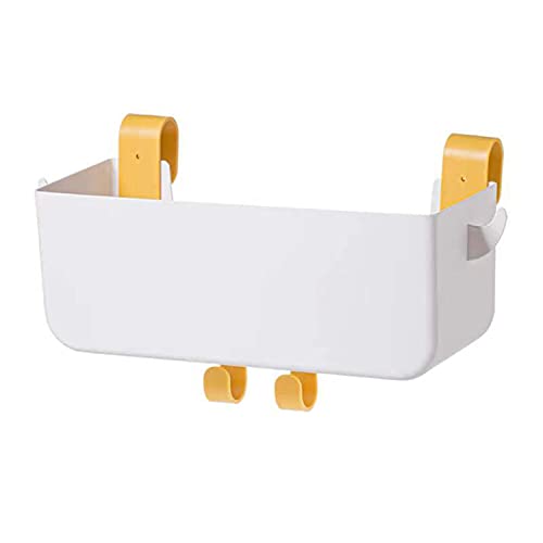 Bedside Hanging Caddy, Plastic Hanging Storage Shelf Holder Organizer for Phone Glasses Bottle Office Supplies in Dorm Room Bathroom Camper Rv - White (Caddy)