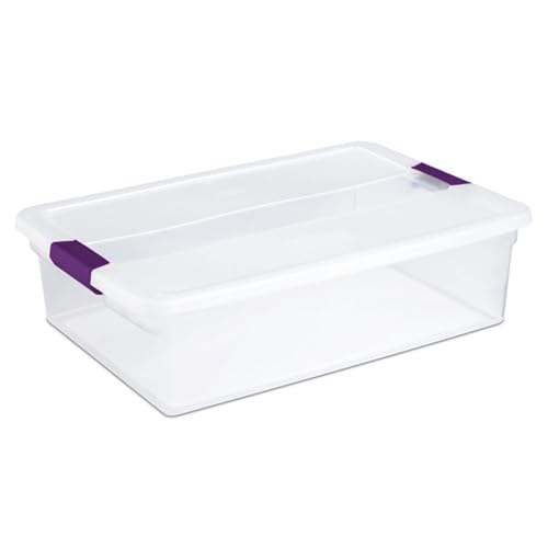 Sterilite 12-Pack 32 Quart ClearView Latch Box, Stackable Organizer Bins with Latching Lids - Clear Plastic Organization Containers for Closet, Bedroom, Shelving Units and Everyday Home Storage - size: 12 Pack, style: 32 Quart