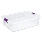 Sterilite 12-Pack 32 Quart ClearView Latch Box, Stackable Organizer Bins with Latching Lids - Clear Plastic Organization Containers for Closet, Bedroom, Shelving Units and Everyday Home Storage - size: 12 Pack, style: 32 Quart