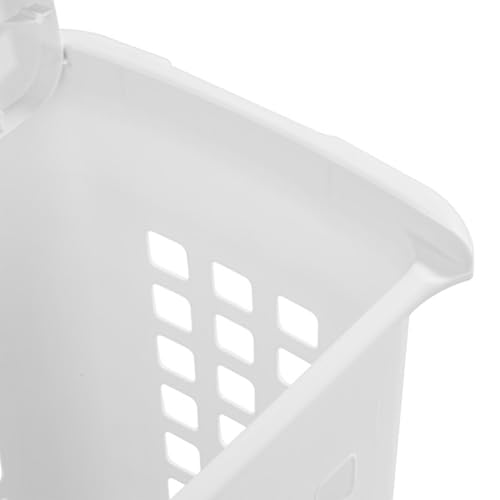 Sterilite Rectangular LiftTop Laundry Hamper with Lid, Handles to Easily Carry Clothes Between the Laundry Room and Bedroom, Plastic, White, 12-Pack - size: 12 Pack