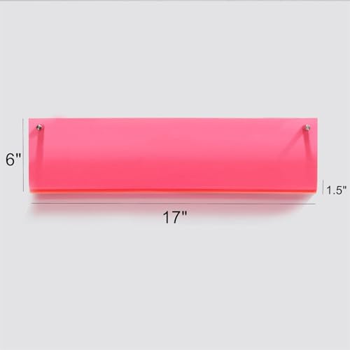 ROYALITA 2-Pack Acrylic Magazine Holder Brochure Holder, 17" Record Holder Magazine Rack, Fashion Hanging Bookshelf Literature Storage Rack for Waiting Room, Living Room, Office, Pink 17 Inch - color: Pink, size: 17 Inch