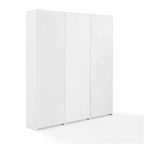 BOWERY HILL 3-Piece Modern Wood Entryway Set, 74 in H x 66 in W x 16.38 in D, MDF and Birch Veneer, White Finish, Includes Hall Tree with Hooks and 2 Pantry Closets, Modular Storage for Home