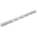 Towel Hook Rack Wall Mounted 17-Inch Coat Hanger with 7 Heavy Duty Hook, Easy to Install Rail for Bedroom, Bathroom, Foyer, Hallway, Garden, Office (304 Stainless Steel Brushed Nickel)