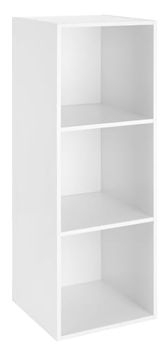 Whitmor 3 Cube Storage Organizer, 3 Tier Stackable MDF Wood Bookcase, Open Storage Display Bookshelf, Storage Cabinet for Living Room, Bedroom, Home, Office, 12.2" L x 11.7" W x 35.6" H, White - color: White, size: 3 Cube, 12.7"L x 11.7"W x 35.5"H