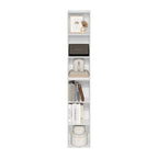 Furinno LUDER Book Shelf, 6-Tier Tall Modern Bookshelf, Bookcase with Open Shelves, 9.3 x 12 x 71, for Living Room, Bedroom, Home Office, White - color: White, size: 6-Tier, 12.1-Inch Width