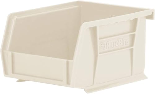 Akro-Mils 30210 AkroBins Plastic Storage Bins, Space-Saving Stackable Bins for Garage, Pantry, Craft Organization, 5" x 4" x 3", Stone, 24-Pack - color: Stone