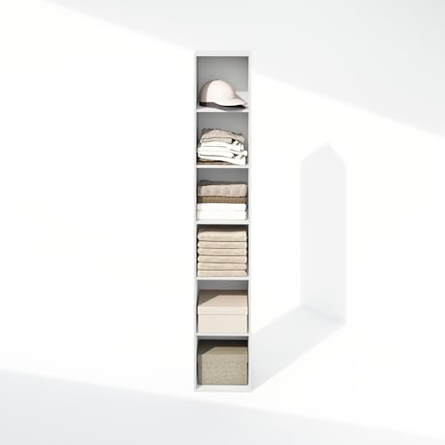 Furinno Cubicle 6-Tier Closet Organizers and Storage, Closet Organizer, Open Shelf Closet Storage, for Wardrobe, Bedroom, Living Room, White - color: White, size: 6-Tier; 21.1" W