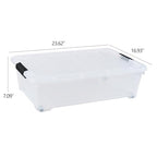 4-Pack 25 Quart Large Plastic Underbed Clothes Storage Containers Bins, Wheeled Latching Box with Lids for Closet Organizers Shoes Underbed, Clear - size: 25 Quart