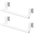 Cabinet Door Towel Holder, Over Cabinet Towel Bar, Stainless Steel Dish Towel Holder for Cabinet Door Kicthen Towel Rack, White 2 Pack - color: White