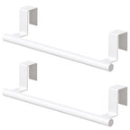 Cabinet Door Towel Holder, Over Cabinet Towel Bar, Stainless Steel Dish Towel Holder for Cabinet Door Kicthen Towel Rack, White 2 Pack - color: White