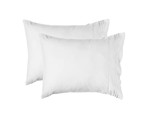 Elegant Comfort 4-Piece Solid Smart Sheet Set-Deep Pocket Fitted Sheet with Side Storage Pockets-Silky Soft 1500 Thread Count Egyptian Quality Microfiber, Wrinkle and Fade Resistant, Twin XL, White - color: White, size: Twin XL