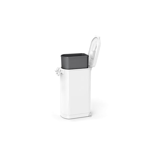 simplehuman 35 Liter, 40 lb / 18.1 kg X-Large Pet Food Storage Container for Dog Food, Cat Food, and Bird Feed, White - color: White, size: X-Large