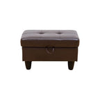 Ottoman Storage Ottoman Bench Faux Leather Footrest Footstool with Hinged Lid for Living Room, Bedroom, Entryway, Brown, 28.5"X19"X17.5" - color: Brown