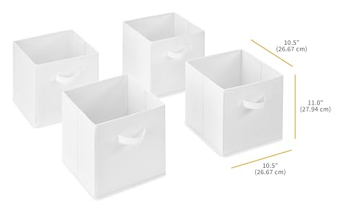 Whitmor Collapsible Cubes - 10.5 x 10.5 x 11 inches - White - Set of 4 (Pack of 2) - color: White, size: 10.5 x 10.5 x 11 inches (Set of 4, Pack of 2)