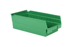 Hudson Exchange 12 x 6 x 4" Plastic Nesting Storage 12” Shelf Bin Container - 15 lb Capacity, Green - color: Green, size: 1 Pack