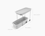Joseph Joseph CupboardStore 2-Tier Easy-Access Wheeled Storage Caddy – Under-Sink Kitchen Organizer, Made from Recycled Plastic - size: 2-Tier