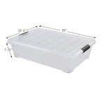 3 Packs 50 QT Plastic Under Bed Storage Bins with LatchLids, Underbed Storage Containers with Wheels for Closet Organizers - size: 50 Quart