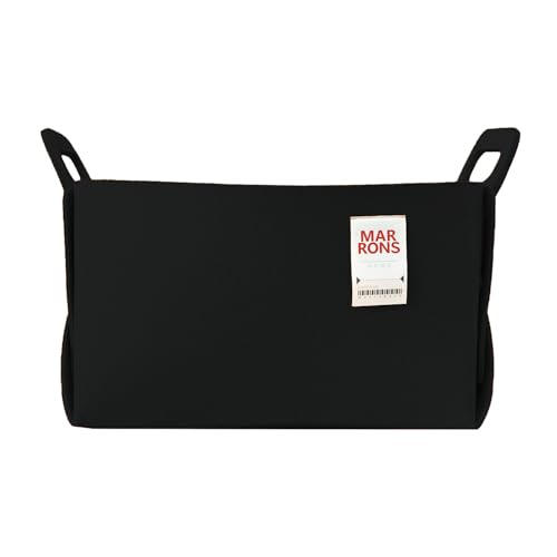 Collapsible Felt BLACK Storage Bin Large 14.6"x9.4"x9.4" – Foldable Basket with Handles for Closet, Laundry Room Organization, Toy Storage, Decorative Storage Bins for Shelves, Nursery Storage - color: BLACK, size: LARGE