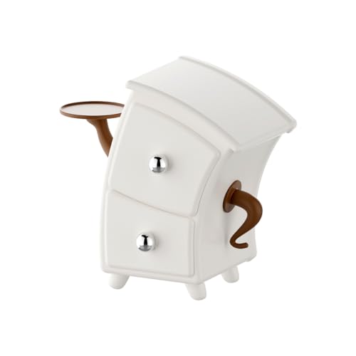 Cute Whimsical Desktop Organizer with 2 Drawers, Small Storage Box, Aesthetic Room Decor, Thick Smooth Plastic, 4.7×4.7×8.7 Inch, for Jewelry, Stationery, Accessories, Unique Gift for Women & Girls